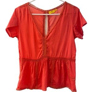 Roberta Roller Rabbit Women’s Short Sleeve Boho Fairy Whimsy Top, Size XS